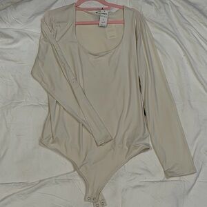 NWT Express Cream Long Sleeve Bodysuit